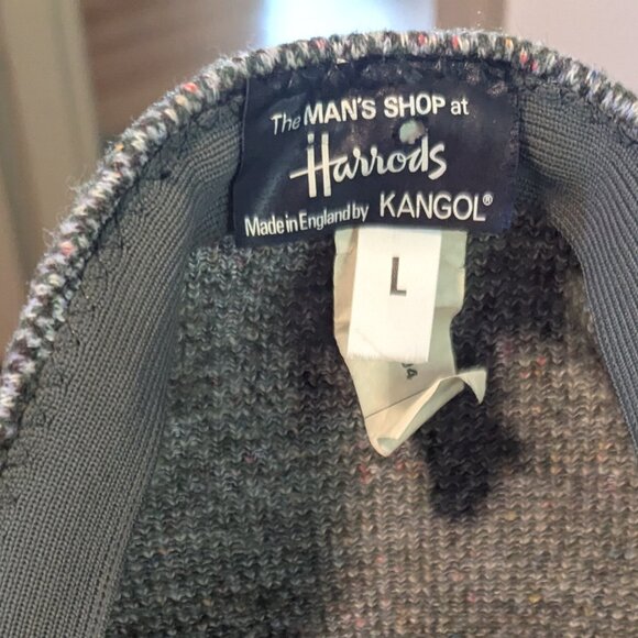 Wool Kangol Cap 504 Herringbone Flat Cap Harrods Vintage Preppy UK Heritage - Picture 7 of 7